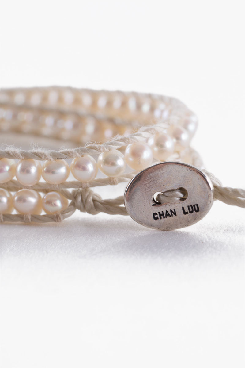 Chan Luu White Pearl 12" Wrap Bracelet
