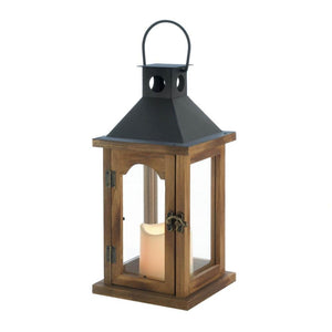 Rustic Lantern with LED Candle