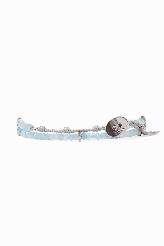 Chan Luu Aquamarine Silver Element Naked Wrap Bracelet